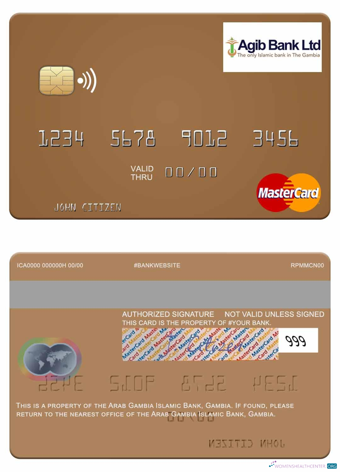 Download Gambia Arab Gambia Islamic Bank mastercard Photoshop template